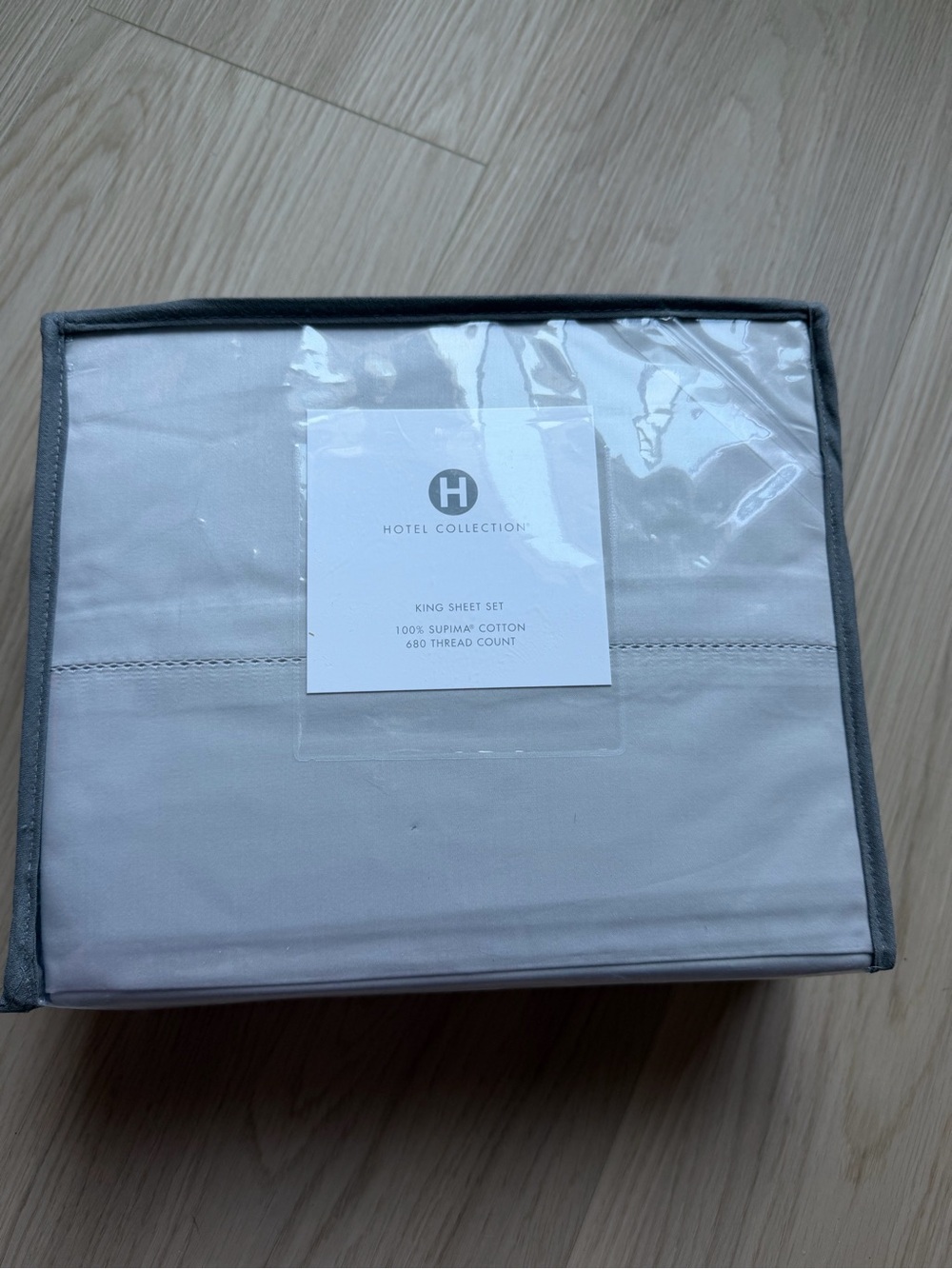 Hotel Collection King Sheet Set in Light Gray - Picture 5 of 7